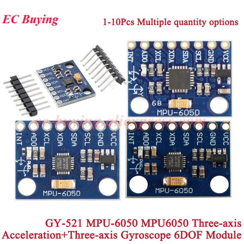 Accelerometer Mpu6050 - 1-10 قطعة GY-521 MPU-6050 MPU6050 3-محور
