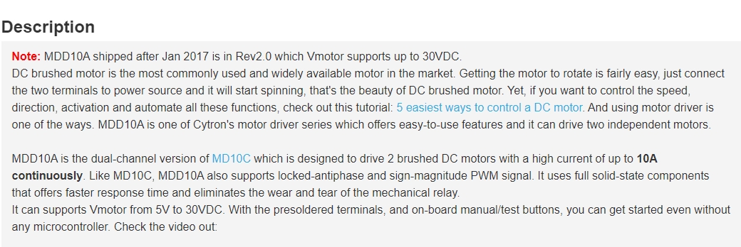 MDD10A 10Amp 5V-30V DC Motor D - مراجعة Motor Driver Module وسعره